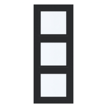 Arne & Bodil binnendeur ABT306 satijnglas - diep zwart afgelakt