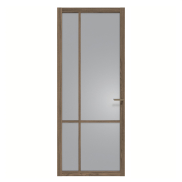 Arne & Bodil binnendeur ABE103 rook glas - donker eiken houtlook afwerking