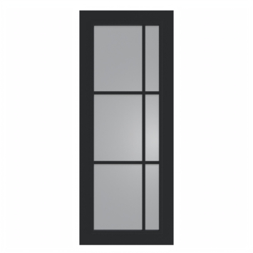 Arne & Bodil binnendeur ABD504 rook glas - diep zwart afgelakt - glaslat diep zwart