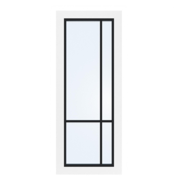 Arne & Bodil binnendeur ABD521 blank glas - wit afgelakt - glaslat diep zwart