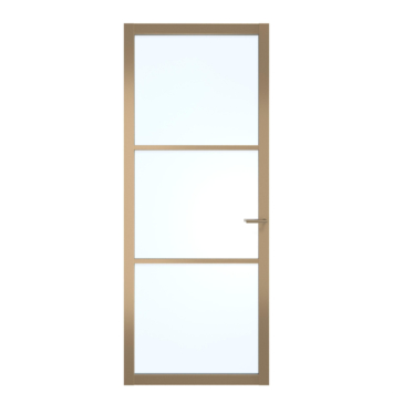 Arne & Bodil binnendeur ABE101 blank glas - metallic brons staallook afwerking