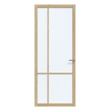 Arne & Bodil binnendeur ABE103 satijnglas - licht eiken houtlook afwerking