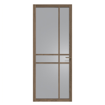 Arne & Bodil binnendeur ABE105 rook glas - donker eiken houtlook afwerking