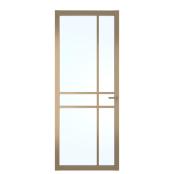 Arne & Bodil binnendeur ABE105 blank glas - metallic brons staallook afwerking