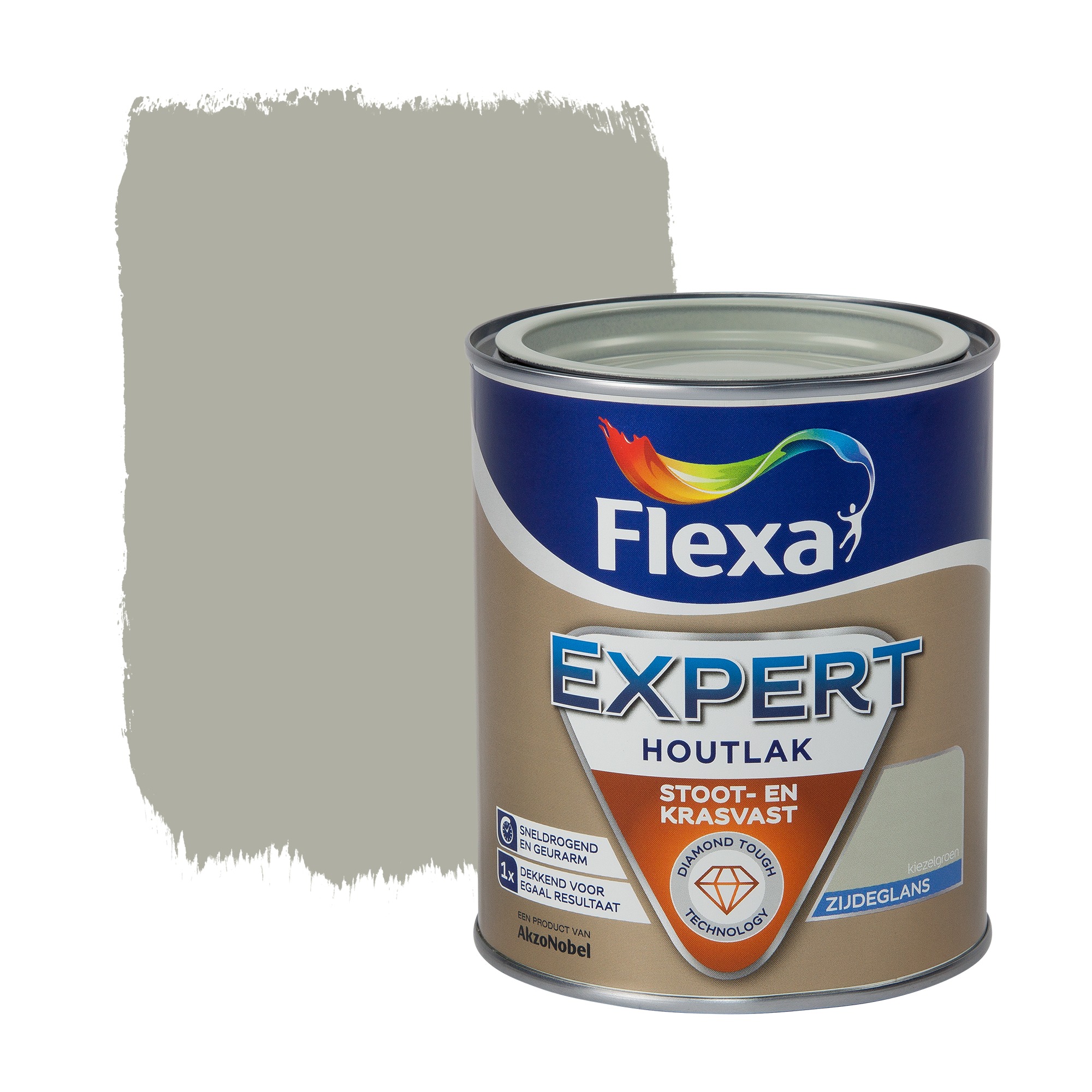 Flexa Expert Houtlak Zijdeglans Kiezelgroen 750 Ml flexa kopen in de aanbieding