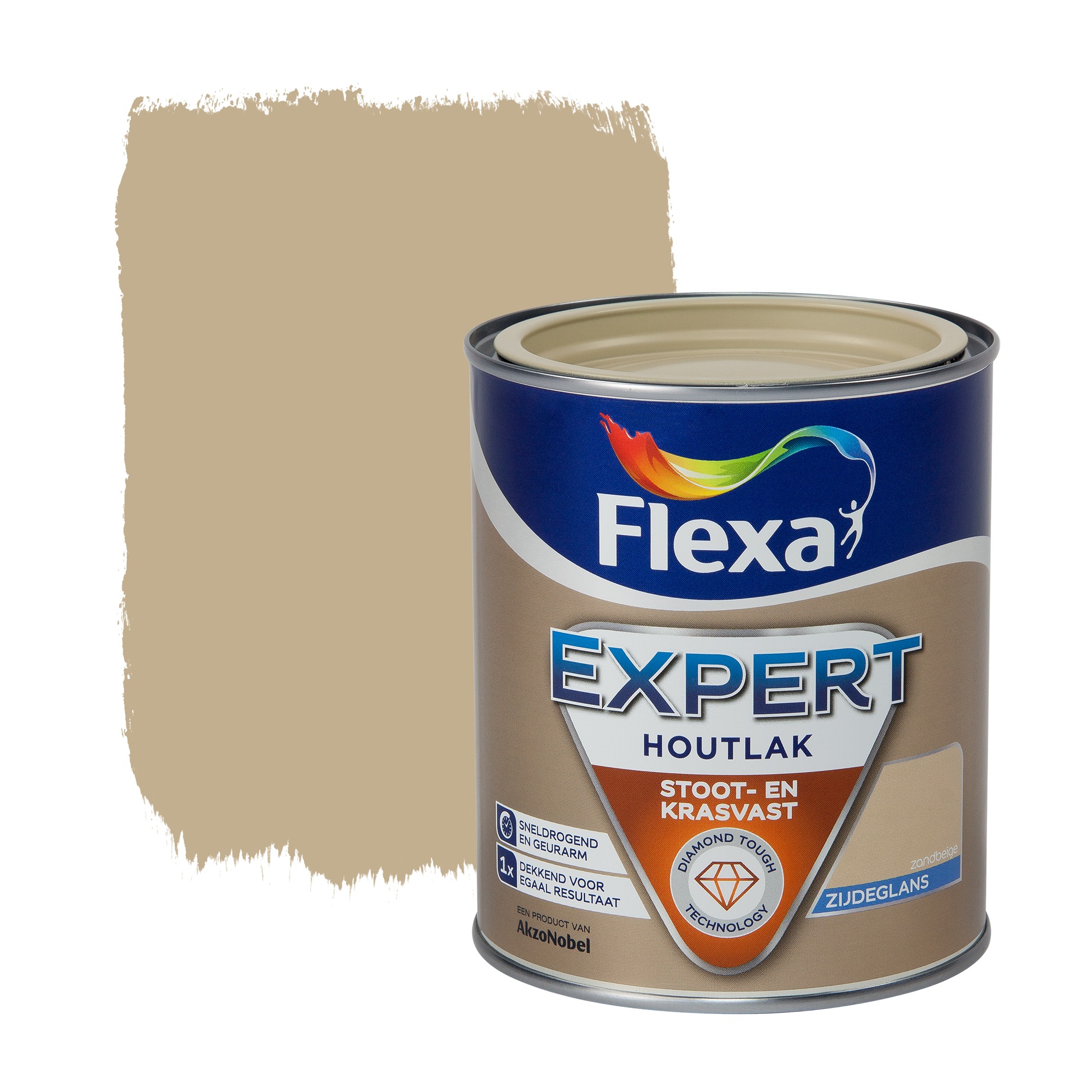 Flexa Expert Houtlak Zijdeglans Zandbeige 750 Ml flexa kopen in de aanbieding