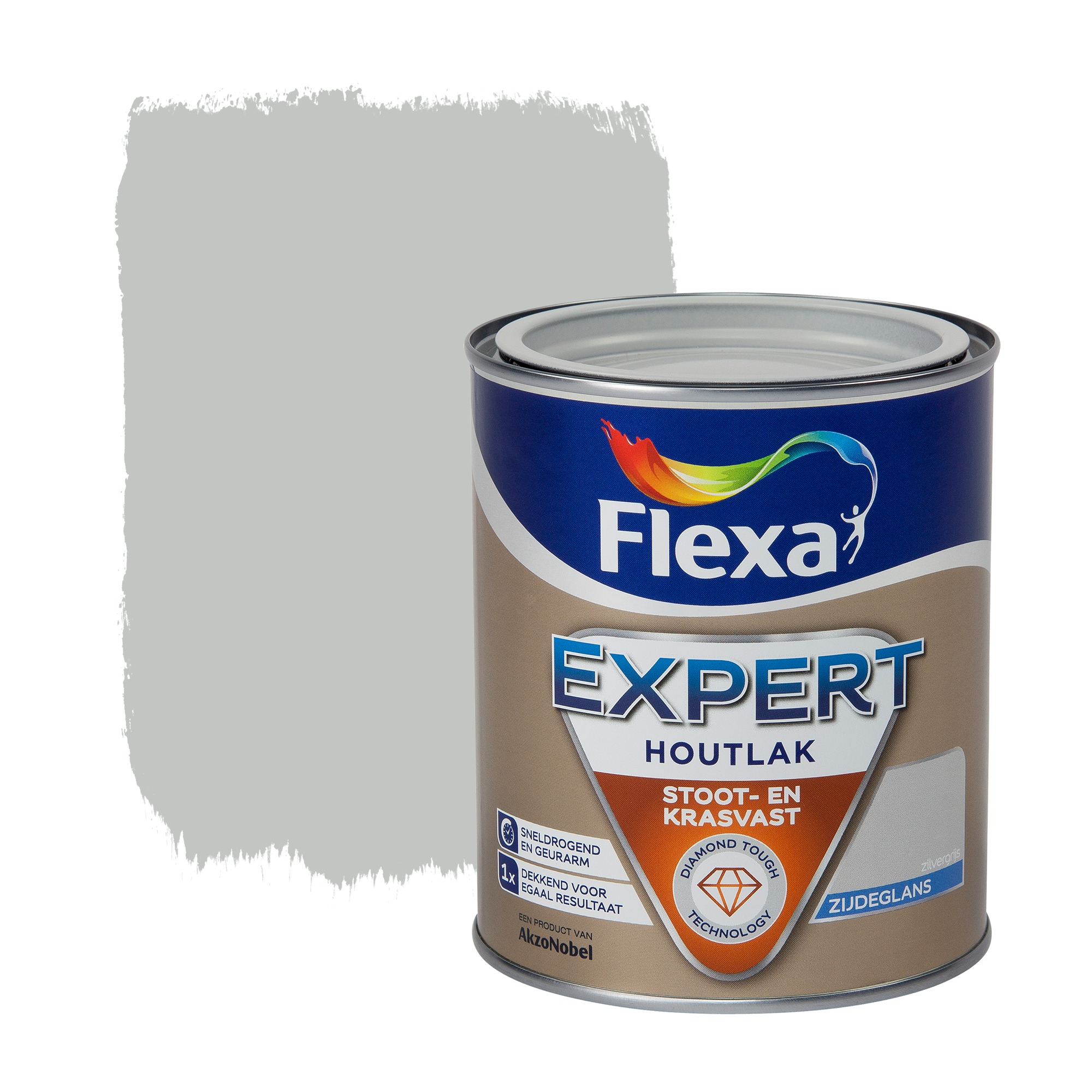 Flexa Expert Houtlak Zijdeglans Zilvergrijs 750 Ml flexa kopen in de aanbieding