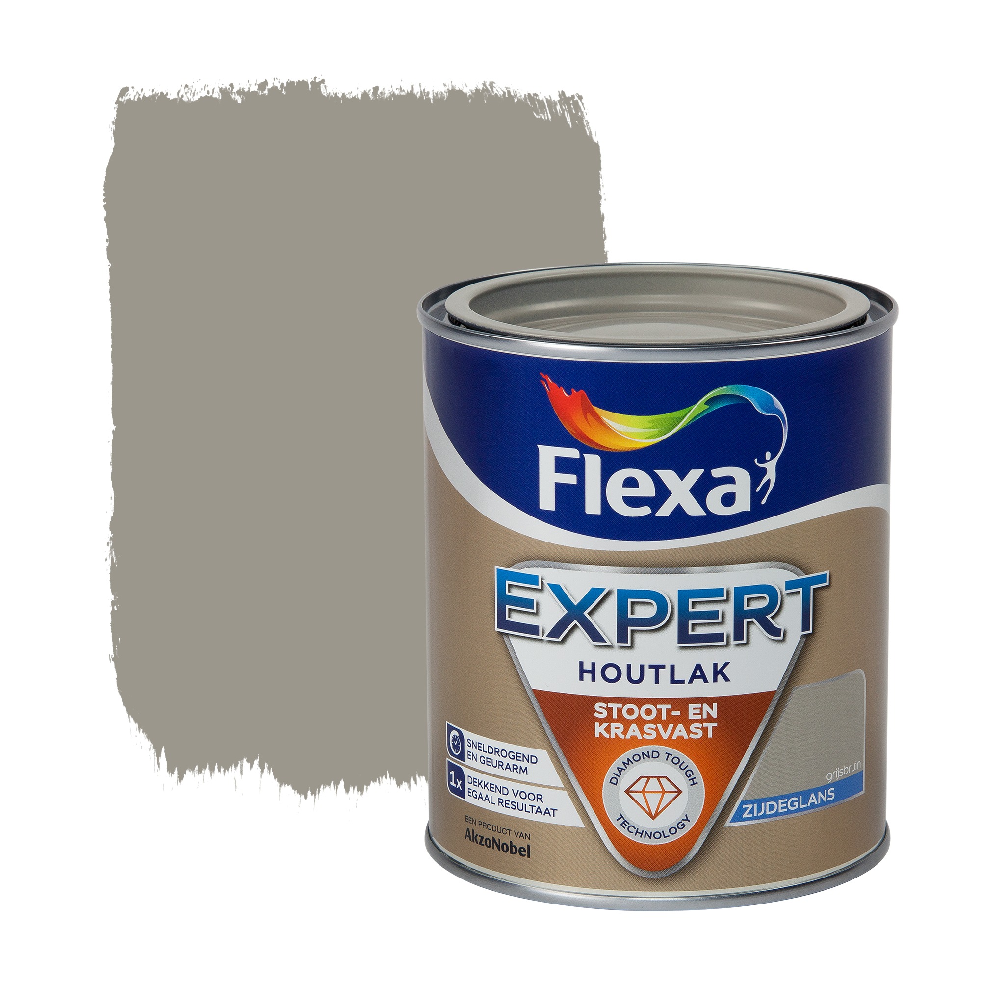 Flexa Expert Houtlak Zijdeglans Grijsbruin 750 Ml flexa kopen in de aanbieding