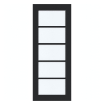 Arne & Bodil binnendeur ABD516 satijnglas - diep zwart afgelakt - glaslat diep zwart