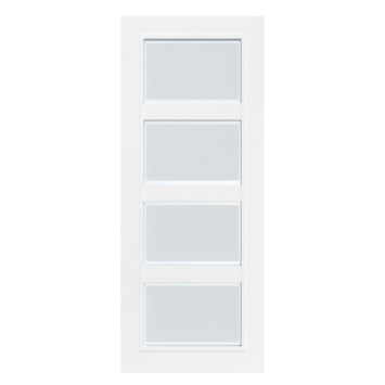 Arne & Bodil binnendeur ABB102 mat glas met blanke rand - wit afgelakt - glaslat wit