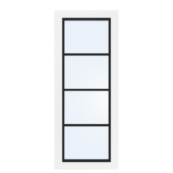Arne & Bodil binnendeur ABD524 blank glas - wit afgelakt - glaslat diep zwart
