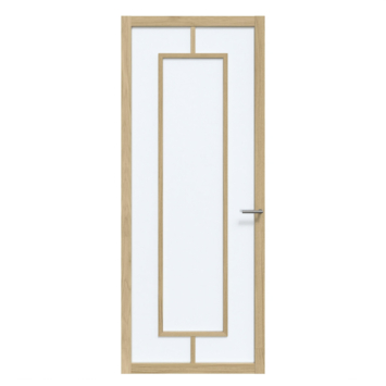 Arne & Bodil binnendeur ABE108 satijnglas - licht eiken houtlook afwerking