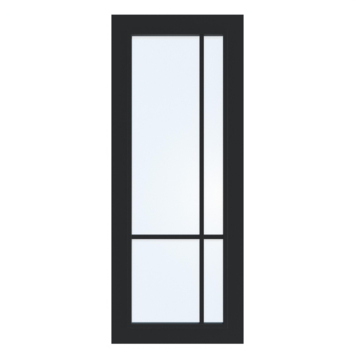 Arne & Bodil binnendeur ABD521 blank glas - wit afgelakt - glaslat diep zwart