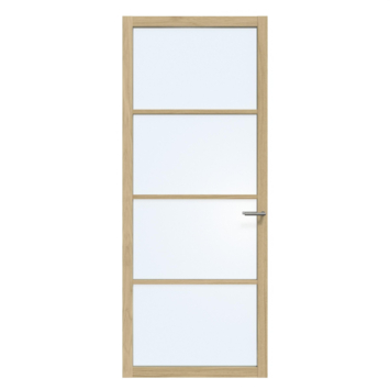 Arne & Bodil binnendeur ABE100 blank glas - licht eiken houtlook afwerking