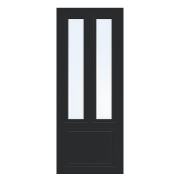 Arne & Bodil binnendeur ABT321 blank facetglas - diep zwart afgelakt