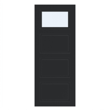 Arne & Bodil binnendeur ABT310 blank glas - diep zwart afgelakt