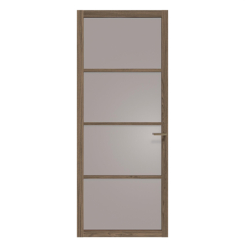 Arne & Bodil binnendeur ABE100 brons glas - donker eiken houtlook afwerking