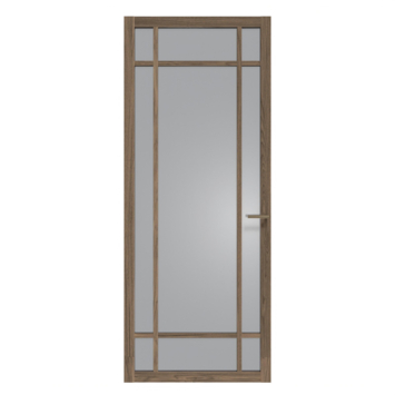 Arne & Bodil binnendeur ABE107 rook glas - donker eiken houtlook afwerking