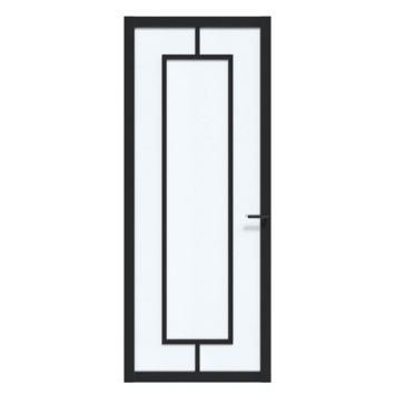 Arne & Bodil binnendeur ABE108 satijnglas - diep zwart afgelakt