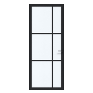 Arne & Bodil binnendeur ABE106 satijnglas - diep zwart afgelakt