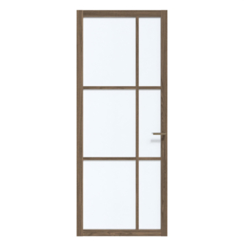 Arne & Bodil binnendeur ABE106 satijnglas - donker eiken houtlook afwerking