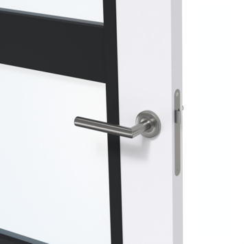 Arne & Bodil binnendeur ABB102 blank glas - extra wit afgelakt - glaslat diep zwart