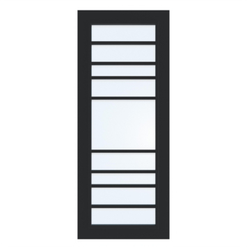 Arne & Bodil binnendeur ABD518 blank glas - diep zwart afgelakt - glaslat diep zwart