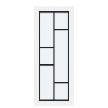 Arne & Bodil binnendeur ABD506 satijnglas - wit afgelakt - glaslat diep zwart
