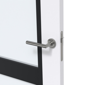 Arne & Bodil binnendeur ABB105 satijnglas - extra wit afgelakt - glaslat diep zwart