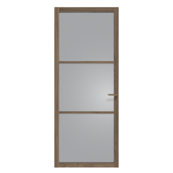 Arne & Bodil binnendeur ABE101 rook glas - donker eiken houtlook afwerking