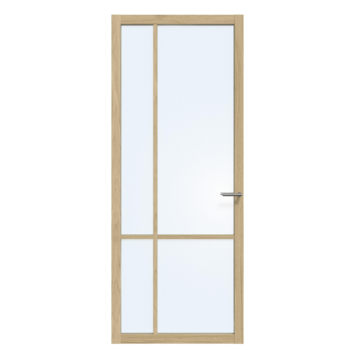 Arne & Bodil binnendeur ABE103 blank glas - licht eiken houtlook afwerking
