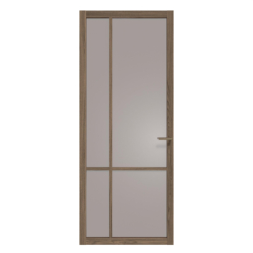 Arne & Bodil binnendeur ABE103 brons glas - donker eiken houtlook afwerking