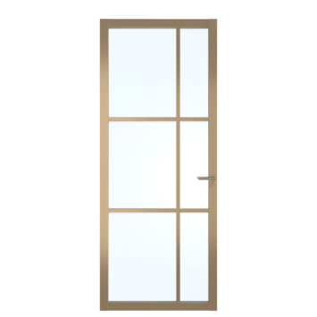 Arne & Bodil binnendeur ABE106 blank glas - metallic brons staallook afwerking