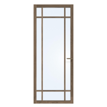 Arne & Bodil binnendeur ABE107 blank glas - donker eiken houtlook afwerking