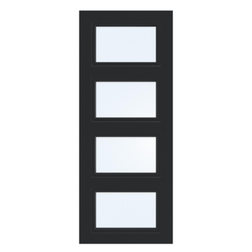 Arne & Bodil binnendeur ABT308 blank glas - diep zwart afgelakt