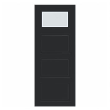 Arne & Bodil binnendeur ABT310 mat glas met blanke rand - diep zwart afgelakt