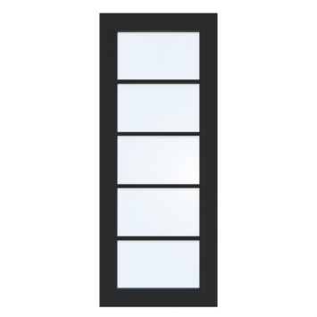 Arne & Bodil binnendeur ABD516 blank glas - diep zwart afgelakt