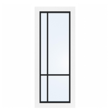 Arne & Bodil binnendeur ABD522 blank glas - wit afgelakt - glaslat diep zwart