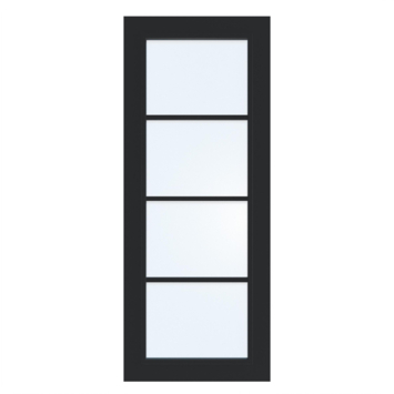 Arne & Bodil binnendeur ABD524 blank glas - diep zwart afgelakt