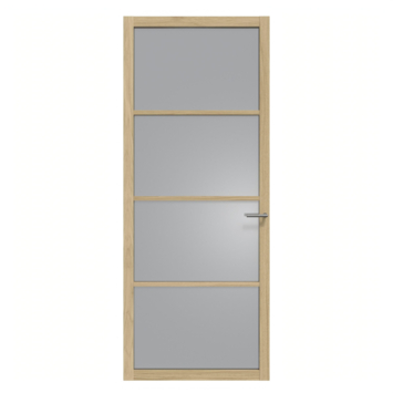 Arne & Bodil binnendeur ABE100 rook glas - licht eiken houtlook afwerking