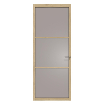 Arne & Bodil binnendeur ABE101 brons glas - licht eiken houtlook afwerking