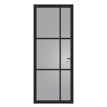 Arne & Bodil binnendeur ABE106 rook glas - diep zwart afgelakt