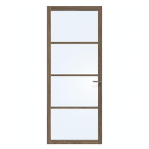 Arne & Bodil binnendeur ABE100 blank glas - donker eiken houtlook afwerking