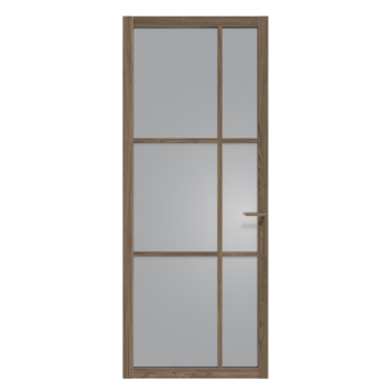 Arne & Bodil binnendeur ABE106 rook glas - donker eiken houtlook afwerking