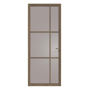 Arne & Bodil binnendeur ABE106 brons glas - donker eiken houtlook afwerking