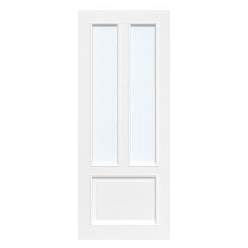 Arne & Bodil binnendeur ABT107 mat glas 8 vlaks met blanke rand - wit afgelakt