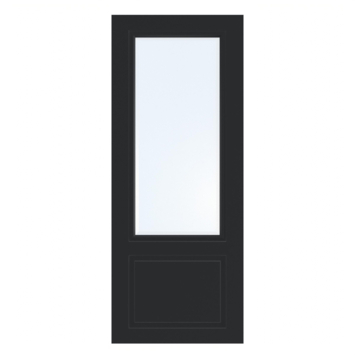 Arne & Bodil binnendeur ABT304 blank facetglas - diep zwart afgelakt