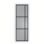 Arne & Bodil binnendeur ABD504 rook glas - extra wit afgelakt - glaslat diep zwart