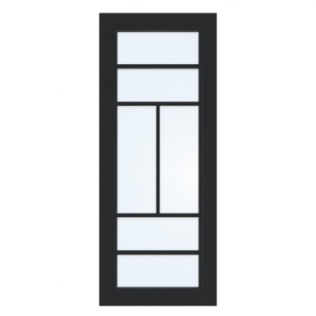 Arne & Bodil binnendeur ABD507 blank glas - diep zwart afgelakt