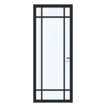 Arne & Bodil binnendeur ABE107 satijnglas - diep zwart afgelakt